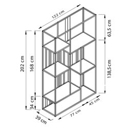 Estante para Livros 5 Prateleiras 202cmx122cm Málaga Yescasa - 3