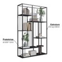 Ver imagem 6 de Estante para Livros 5 Prateleiras 202cmx122cm Málaga Yescasa