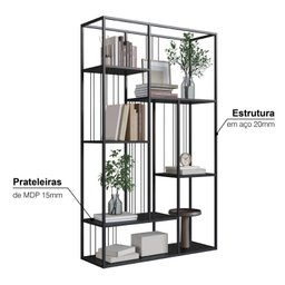 Estante para Livros 5 Prateleiras 202cmx122cm Málaga Yescasa - 6