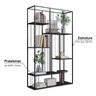 Estante para Livros 5 Prateleiras 202cmx122cm Málaga Yescasa - 6