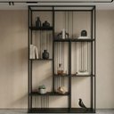 Ver imagem 1 de Estante de Livros Industrial Aço 122CMX202CM 5 Prateleiras Málaga Yescasa Preto