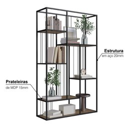 Estante para Livros 5 Prateleiras 202cmx122cm Málaga Yescasa - 6