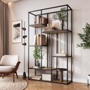 Ver imagem 4 de Estante de Livros Industrial Aço 122CMX202CM 5 Prateleiras Málaga Yescasa Marrom