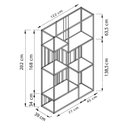 Ver imagem 3 de Estante de Livros Industrial Aço 122CMX202CM 5 Prateleiras Málaga Yescasa Marrom