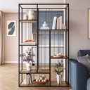 Ver imagem 7 de Estante de Livros Industrial Aço 122CMX202CM 5 Prateleiras Málaga Yescasa Marrom