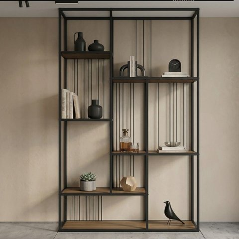 Estante de Livros Industrial Aço 122cmx202cm 5 Prateleiras Málaga YesCasa