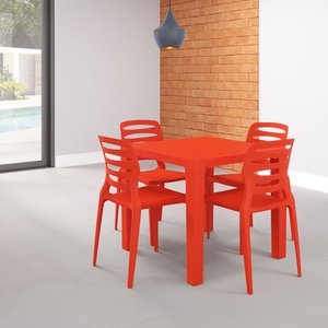 Mesa Niala Quadrada Adulta Tampo Plástico