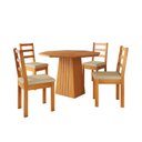 Ver imagem 2 de Conjunto Mesa de Jantar Texas Oitavada 104cm com 4 Cadeiras Estofadas Verona Madeira Maciça