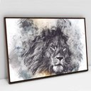 Ver imagem 5 de Quadro Decorativo em Canvas Leão Artístico TaColado Moldura Flutuante 4,5cm Freijó 120 x 80cm