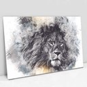 Ver imagem 2 de Quadro Decorativo em Canvas Leão Artístico TaColado Moldura Flutuante 4,5cm Freijó 120 x 80cm