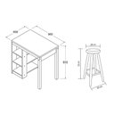 Ver imagem 2 de Bancada Cozinha Gourmet Ditália com 2 Banquetas Preto