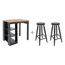 Ver imagem 1 de Bancada Cozinha Gourmet Ditália com 2 Banquetas Preto