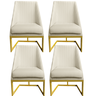 Kit 04 Cadeiras Para Sala de Jantar Ana Base de Ferro Veludo Bege D'Classe Decor - 1
