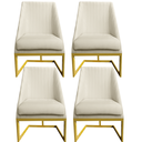 Ver imagem 1 de Kit 04 Cadeiras Para Sala de Jantar Ana Base de Ferro Veludo Bege D'Classe Decor