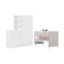 Ver imagem 2 de Conjunto Infantil Doce Sonho Branco Berço Doce Sonho + Rodízios + Guarda-roupa com Cômoda Doce
