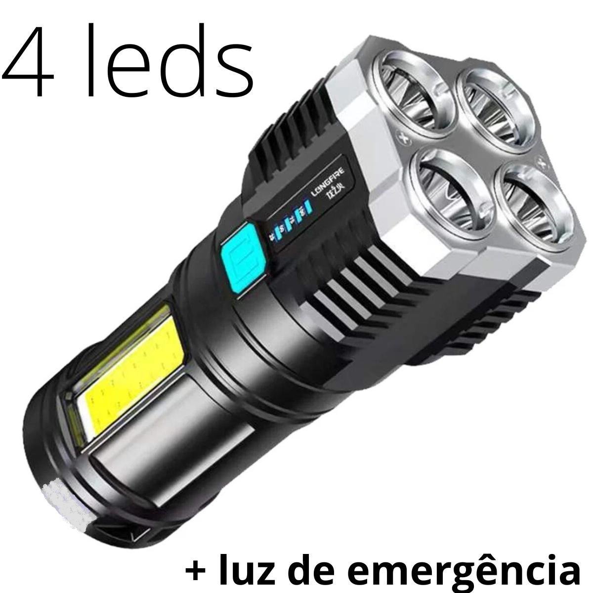 Lanterna Potente Led Recarregavel Ultra Iluminação Strob | MadeiraMadeira
