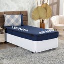 Ver imagem 4 de Jogo de Lençol Solteiro 2 Peças Estampado Urbe 200 Fios Floral Azul Casa Dona