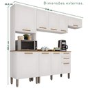 Ver imagem 3 de Cozinha Compacta Modulada 4 Peças 9 Portas 2 Gavetas Bella Branco