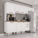 Ver imagem 1 de Cozinha Compacta Modulada 4 Peças 9 Portas 2 Gavetas Bella Branco