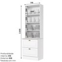 Ver imagem 3 de Cristaleira 71,5cm com Rodapé 2 Portas Vidro 2 Gavetões Sophia Henn