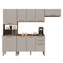 Ver imagem 2 de Cozinha Compacta Modulada 4 Peças 9 Portas 2 Gavetas Bella Branco/Cinamomo/Off White