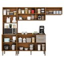 Ver imagem 4 de Cozinha Compacta Modulada 4 Peças 9 Portas 2 Gavetas Bella Branco/Cinamomo/Off White