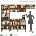 Ver imagem 5 de Cozinha Compacta Modulada 4 Peças 9 Portas 2 Gavetas Bella Branco/Cinamomo/Off White