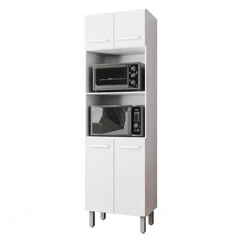 Paneleiro Torre Quente Armário de Cozinha Marah 04 Portas Branco - Desk Design