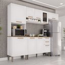 Ver imagem 1 de Cozinha Compacta Modulada 4 Peças 9 Portas 2 Gavetas Bella Branco