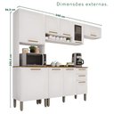 Ver imagem 3 de Cozinha Compacta Modulada 4 Peças 9 Portas 2 Gavetas Bella Branco