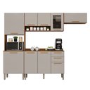 Ver imagem 2 de Cozinha Compacta Modulada 4 Peças 9 Portas 2 Gavetas Bella Branco/Cinamomo/Off White