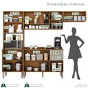 Ver imagem 5 de Cozinha Compacta Modulada 4 Peças 9 Portas 2 Gavetas Bella Branco/Cinamomo/Off White