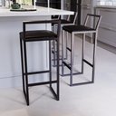 Ver imagem 3 de Jogo 4 Banqueta Alta Balcão Bistrô Preta Confort Ind Assento Estofado Don Castro Decor