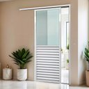 Ver imagem 2 de Porta de Correr Suspensa Meia Veneziana Meia Vidro Dir L.25 Branca 210x70 Brimak