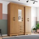 Ver imagem 5 de Guarda Roupa Casal 6 Portas 3 Gavetas Mentor Cinamomo - Henn - Briz