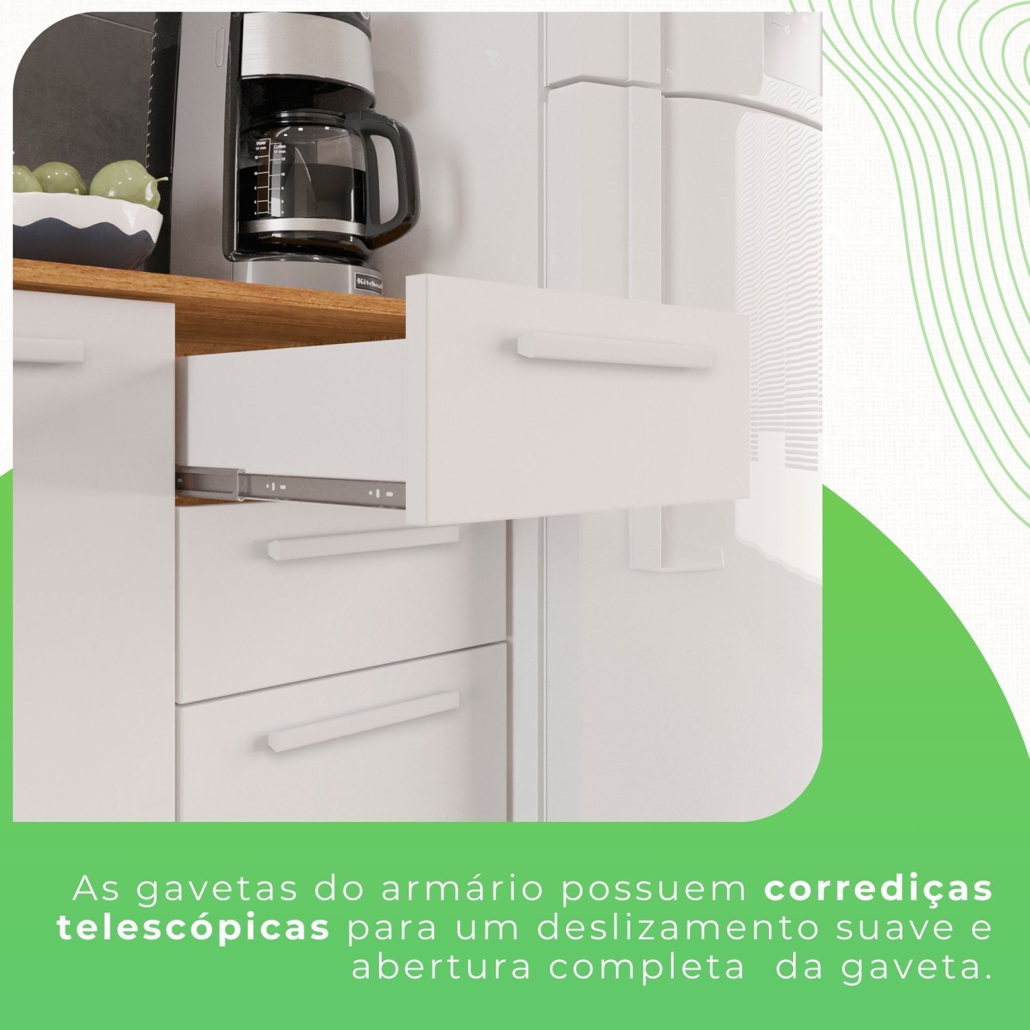 Cozinha Compacta 4 Peças 8 Portas 2 Gavetas Bella - 10