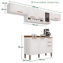 Ver imagem 3 de Cozinha Compacta Modulada 4 Peças 8 Portas 2 Gavetas Bella Branco