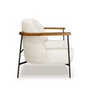 Ver imagem 6 de Kit 2 Poltronas Sala de Estar Pés em Ferro Preto Braço Madeira Maciça 86cm Thane Bouclê Off White G6