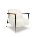 Ver imagem 5 de Kit 2 Poltronas Sala de Estar Pés em Ferro Preto Braço Madeira Maciça 86cm Thane Bouclê Off White G6
