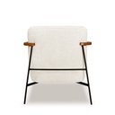 Ver imagem 7 de Kit 2 Poltronas Sala de Estar Pés em Ferro Preto Braço Madeira Maciça 86cm Thane Bouclê Off White G6