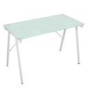 Ver imagem 2 de Escrivaninha Anm2004m Anima Office Tampo de Vidro Branco 113 X 58 Cm Base Metal Pintura Époxi