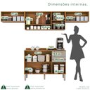 Ver imagem 5 de Cozinha Compacta Modulada 4 Peças 8 Portas 2 Gavetas Bella Branco/Cinamomo/Off White