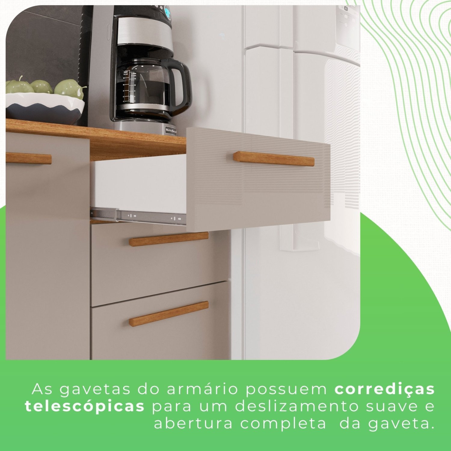 Cozinha Compacta 4 Peças 8 Portas 2 Gavetas Bella - 10