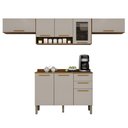 Ver imagem 2 de Cozinha Compacta Modulada 4 Peças 8 Portas 2 Gavetas Bella Branco/Cinamomo/Off White