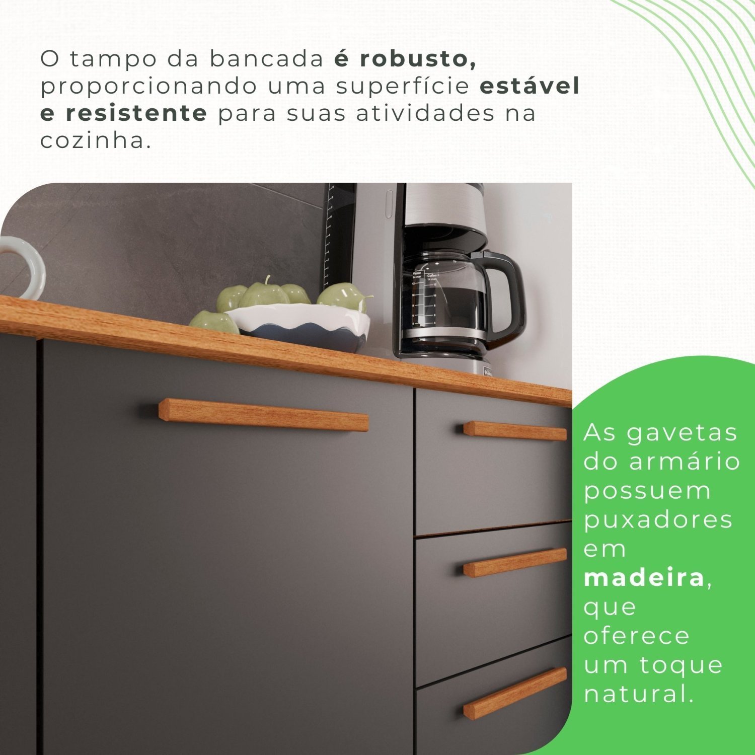 Cozinha Compacta 4 Peças 8 Portas 2 Gavetas Bella - 7