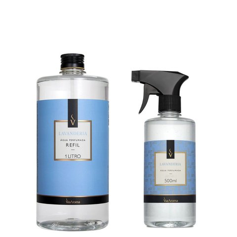 ÁGUA PERFUMADA SPRAY COM REFIL 500ML VIA AROMA LAVANDERIA