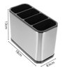 Porta Talher  em Aço Inox Silver 18x13x8,6cm - 2