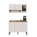 Ver imagem 2 de Cozinha Compacta Modulada 2 Peças 6 Portas 2 Gavetas Bella Branco