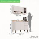 Ver imagem 5 de Cozinha Compacta Modulada 2 Peças 6 Portas 2 Gavetas Bella Branco