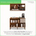 Ver imagem 4 de Cozinha Compacta Modulada 2 Peças 6 Portas 2 Gavetas Bella Branco/Cinamomo/Off White
